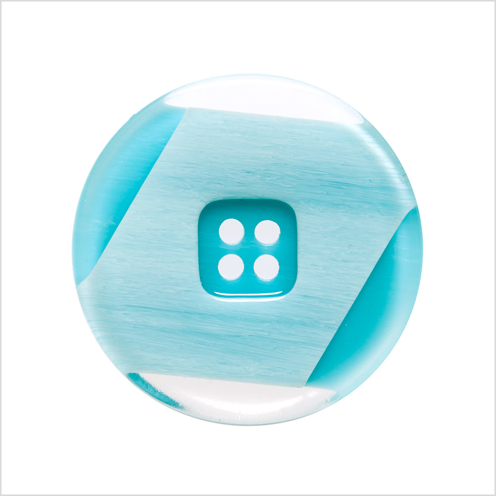 Italian Teal Semi-Clear Plastic Button - 44L/28mm Italian Teal Semi-Clear Plastic Button - 44L/28mm