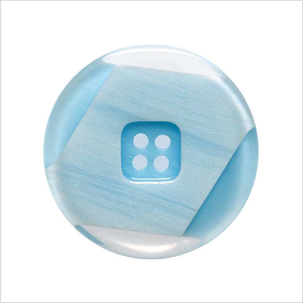 Italian Light Blue Semi-Clear Plastic Button - 44L/28mm Italian Light Blue Semi-Clear Plastic Button - 44L/28mm