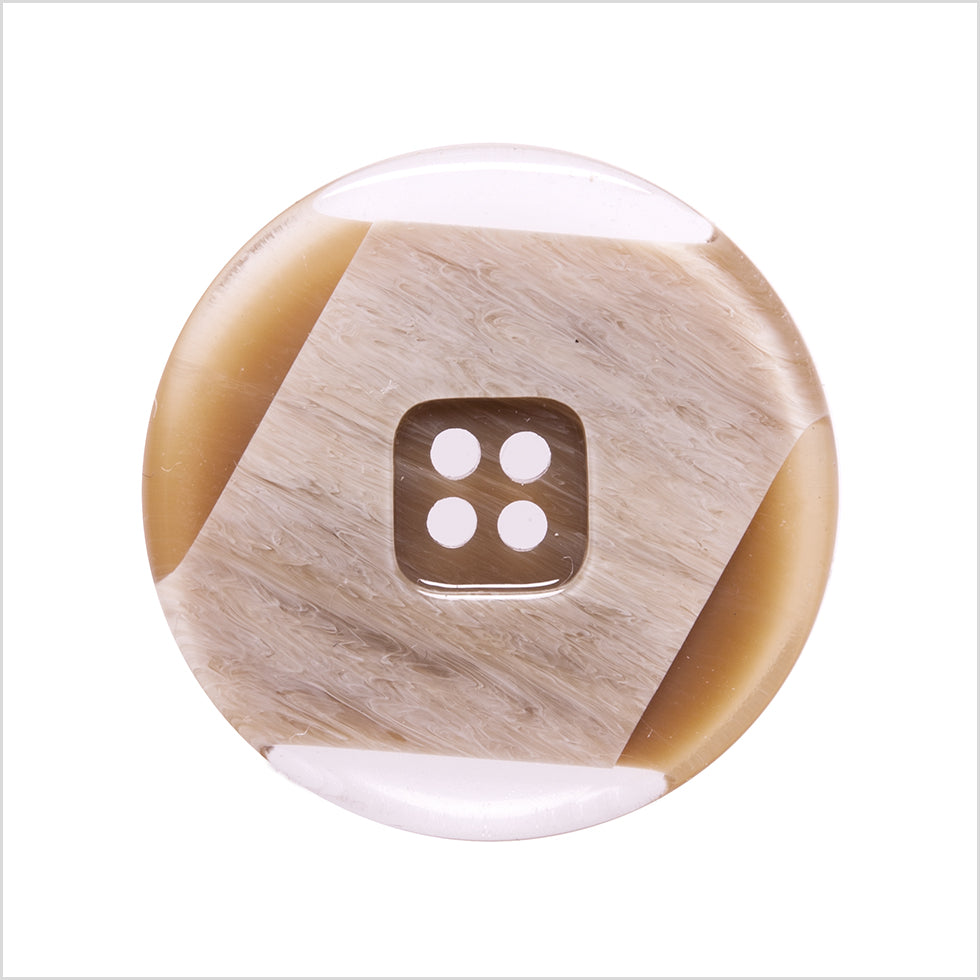 Italian Brown Abstract Semi-Clear 2-Hole Plastic Button - 44L/28mm Italian Brown Abstract Semi-Clear 2-Hole Plastic Button - 44L/28mm