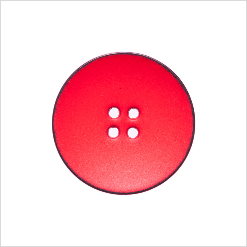 Italian Red 4-Hole Plastic Button - 36L/23mm Italian Red 4-Hole Plastic Button - 36L/23mm