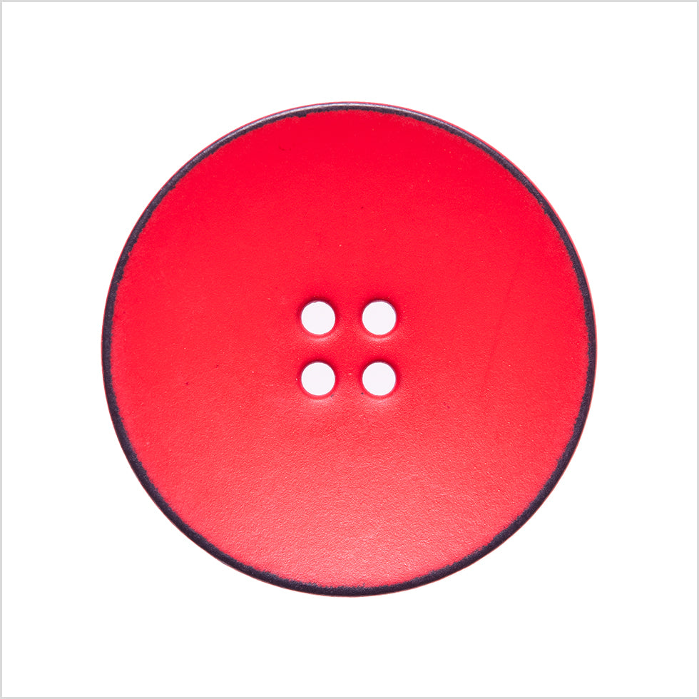 Italian Red 4-Hole Plastic Button - 44L/28mm Italian Red 4-Hole Plastic Button - 44L/28mm