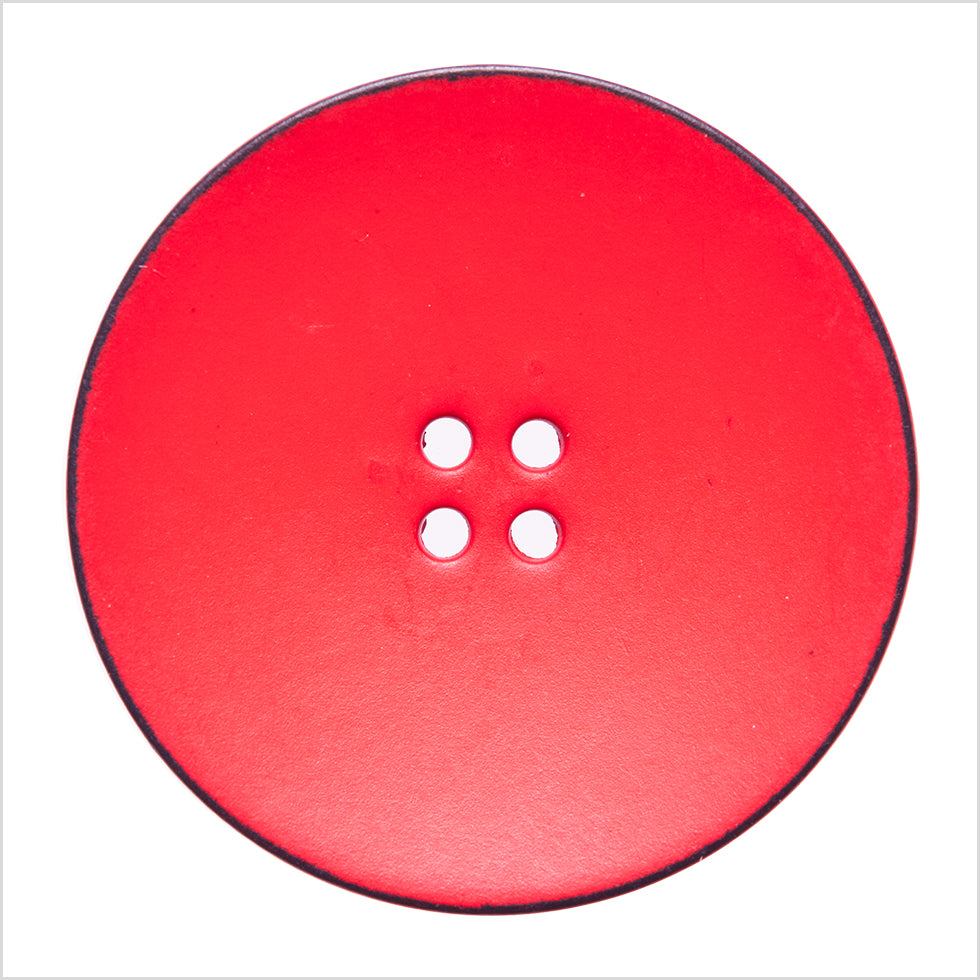 Italian Red 4-Hole Plastic Button - 54L/34mm Italian Red 4-Hole Plastic Button - 54L/34mm