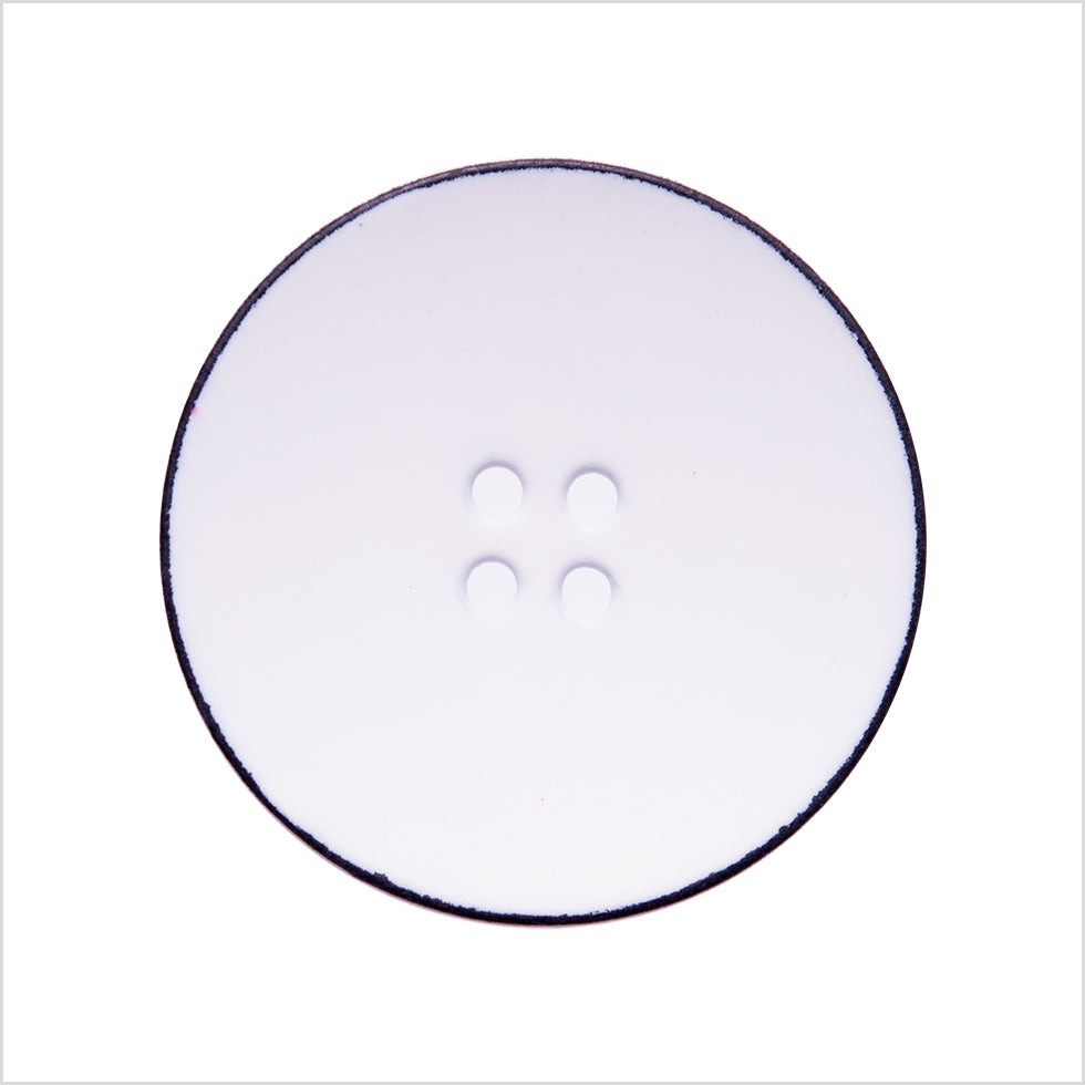 Italian White 4-Hole Plastic Button - 44L/28mm Italian White 4-Hole Plastic Button - 44L/28mm