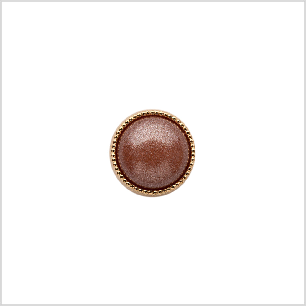 Italian Brown/Gold Shank Back Button - 16L/10mm Italian Brown/Gold Shank Back Button - 16L/10mm