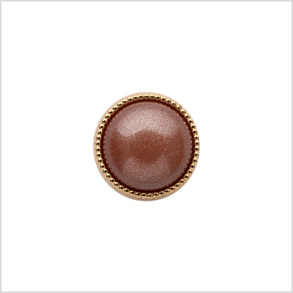 Italian Brown and Gold Edged Shank Back Button - 20L/12.5mm Italian Brown and Gold Edged Shank Back Button - 20L/12.5mm