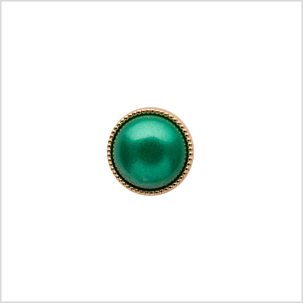 Italian Green/Gold Shank Back Button - 16L/10mm Italian Green/Gold Shank Back Button - 16L/10mm