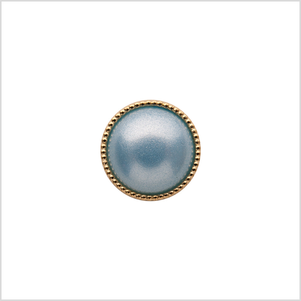 Italian Light Blue/Gold Shank Back Button - 18L/11.5mm Italian Light Blue/Gold Shank Back Button - 18L/11.5mm