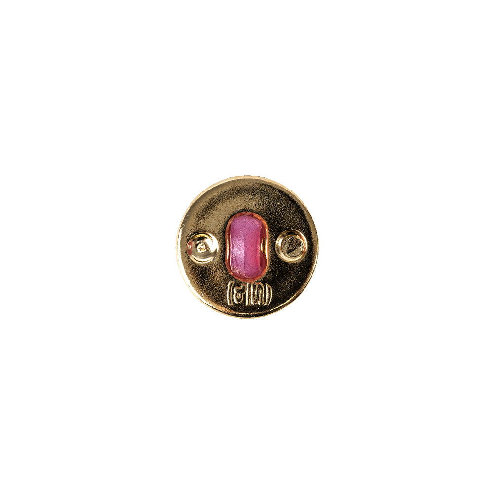 Italian Pink/Gold Shank Back Button - 18L/11.5mm Detail Italian Pink/Gold Shank Back Button - 18L/11.5mm Detail