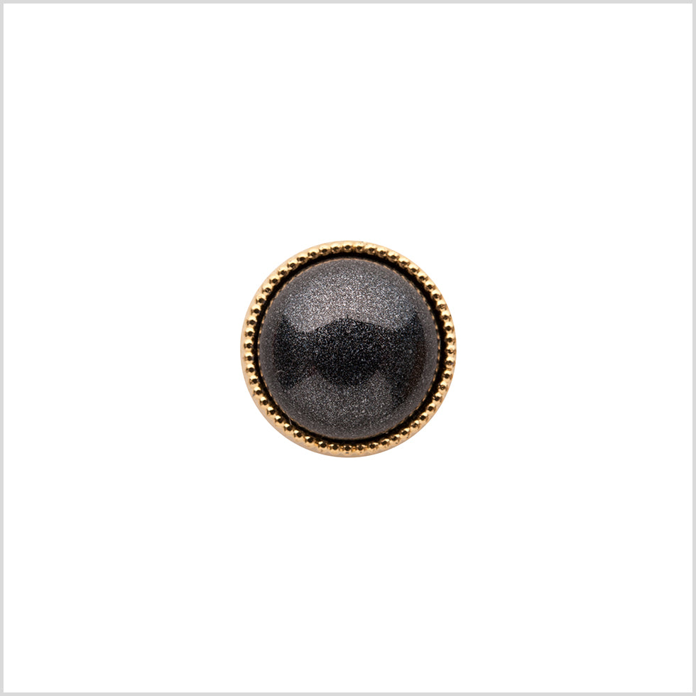 Italian Charcoal/Gold Shank Back Button - 16L/10mm Italian Charcoal/Gold Shank Back Button - 16L/10mm