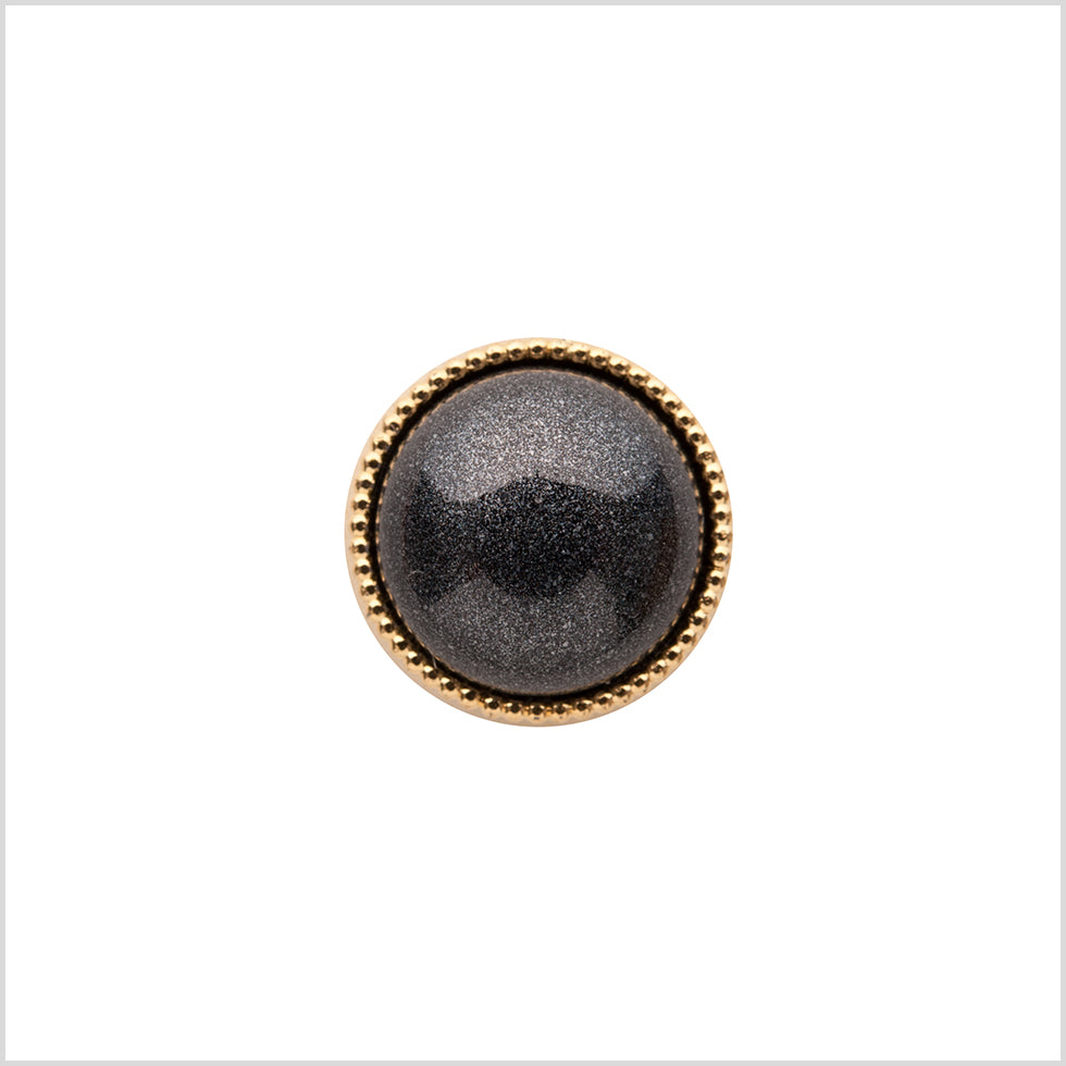 Italian Charcoal/Gold Shank Back Button - 20l/12mm Italian Charcoal/Gold Shank Back Button - 20l/12mm