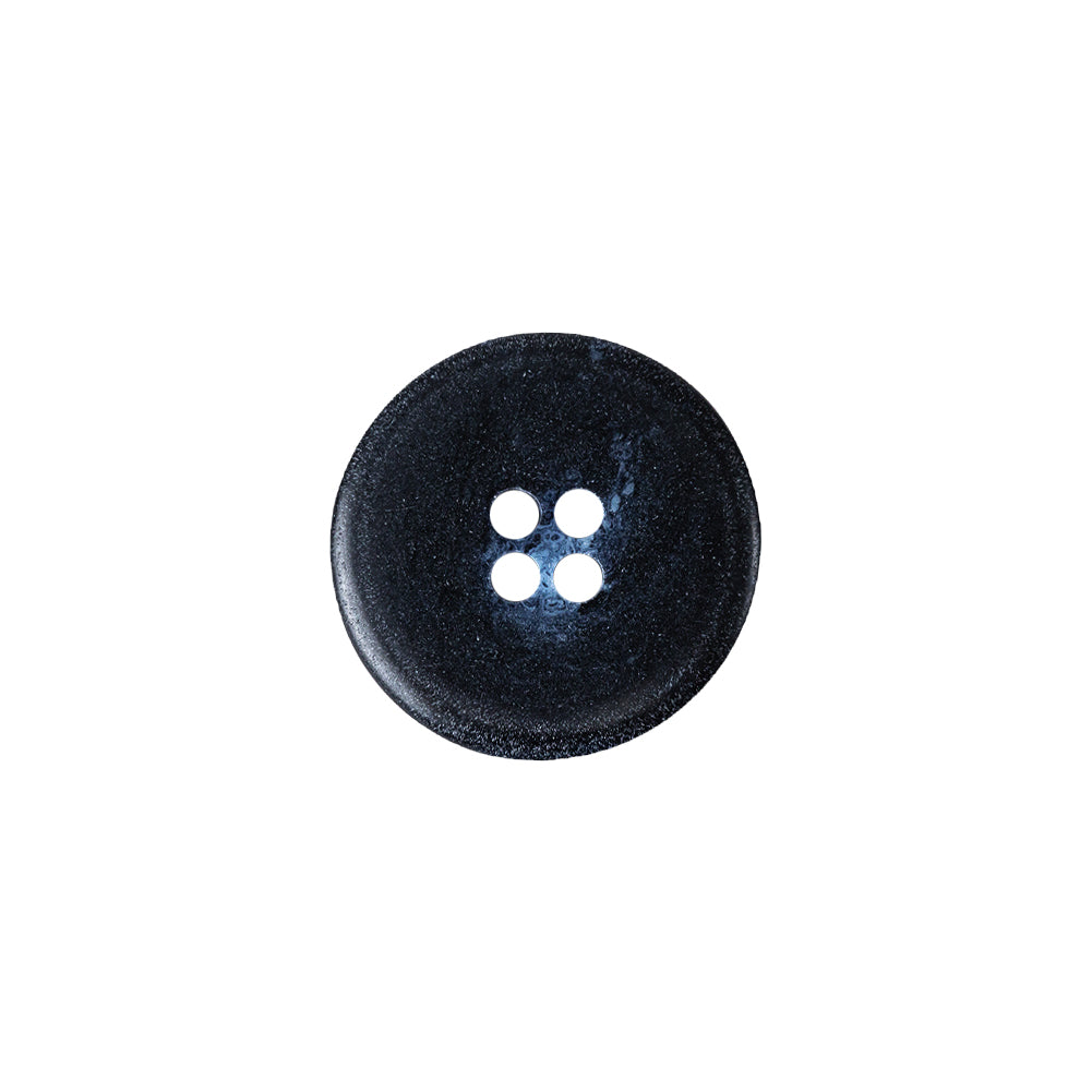 Italian Matte Navy Rimmed 4-Hole Button - 24L/15mm Detail Italian Matte Navy Rimmed 4-Hole Button - 24L/15mm Detail