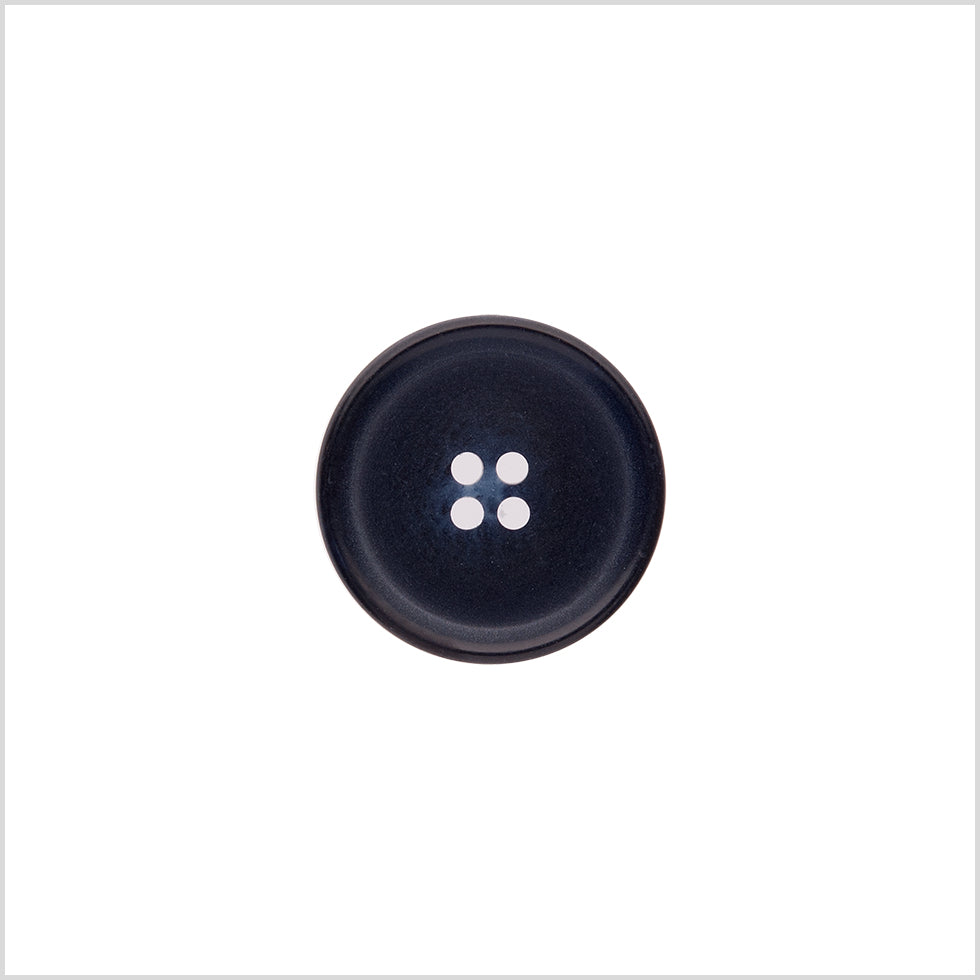 Italian Matte Navy Rimmed 4-Hole Button - 32L/20mm Italian Matte Navy Rimmed 4-Hole Button - 32L/20mm