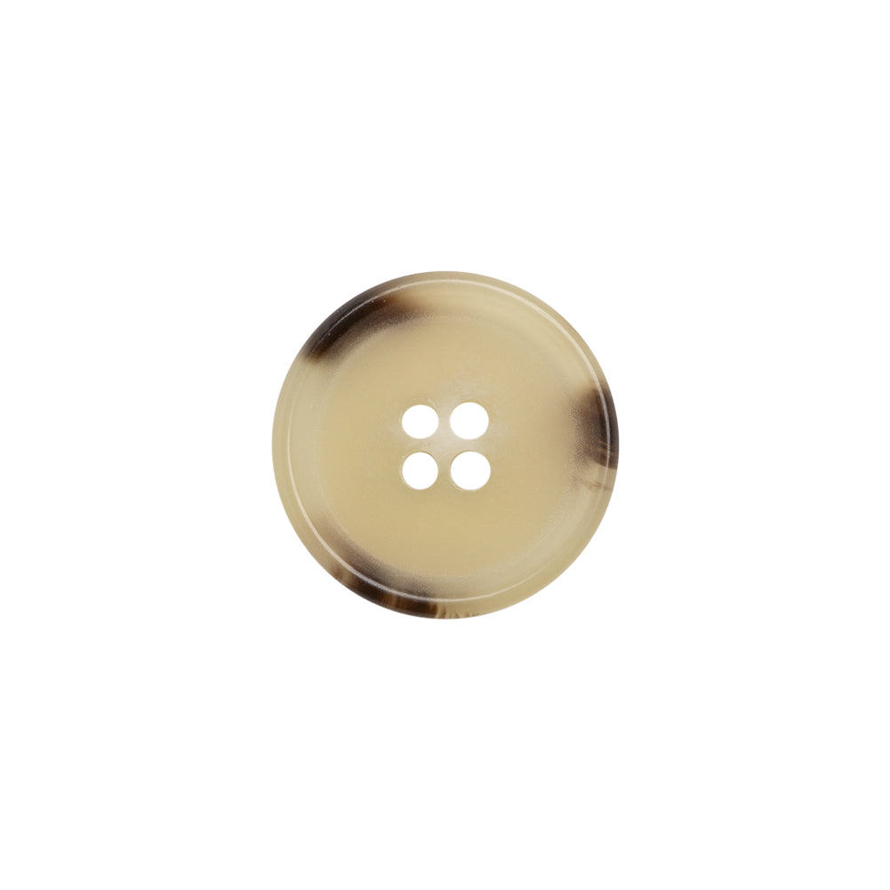Italian Matte Beige Rimmed 4-Hole Button - 24L/15mm Italian Matte Beige Rimmed 4-Hole Button - 24L/15mm