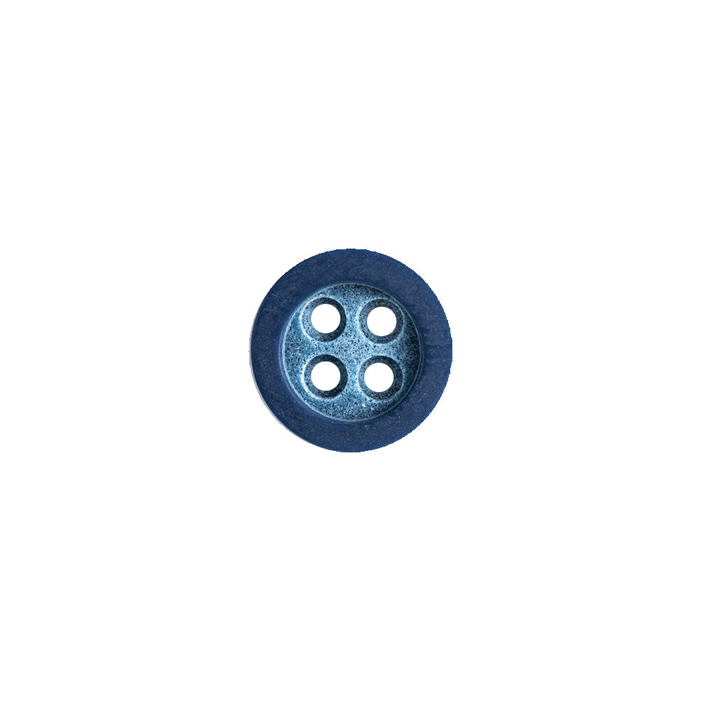 Rimmed Blue 4-Hole Button - 18L/11.5mm Rimmed Blue 4-Hole Button - 18L/11.5mm