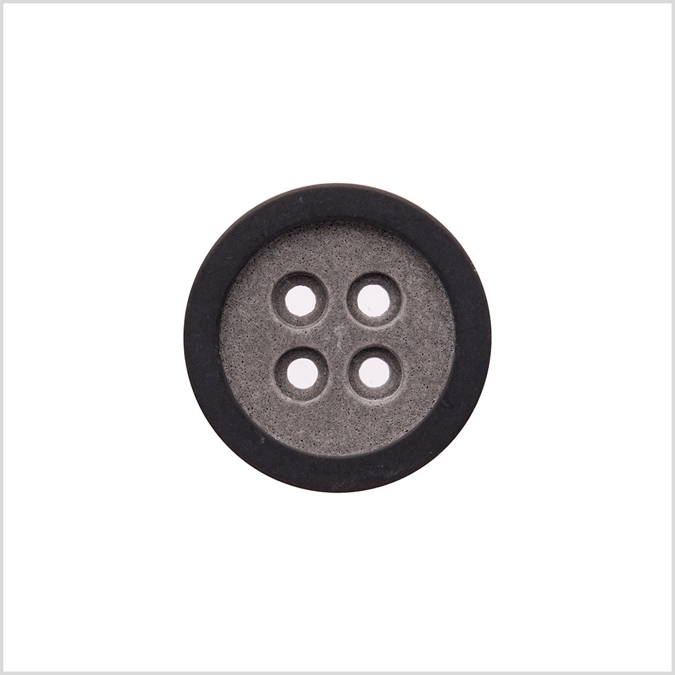 Rimmed Gray 4-Hole Button - 40L/25.5mm Rimmed Gray 4-Hole Button - 40L/25.5mm