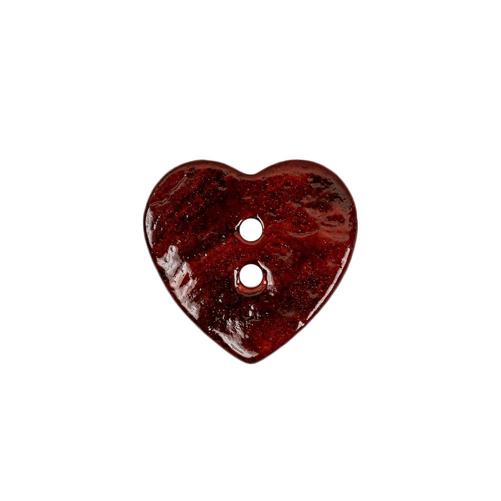 Italian Red Heart-Shaped Shell Button - 32L/20mm - Detail Italian Red Heart-Shaped Shell Button - 32L/20mm - Detail