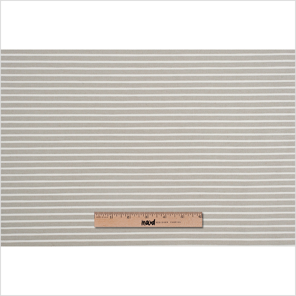 Spanish Beige/White Striped Polyester Blended Woven Full Spanish Beige/White Striped Polyester Blended Woven Full