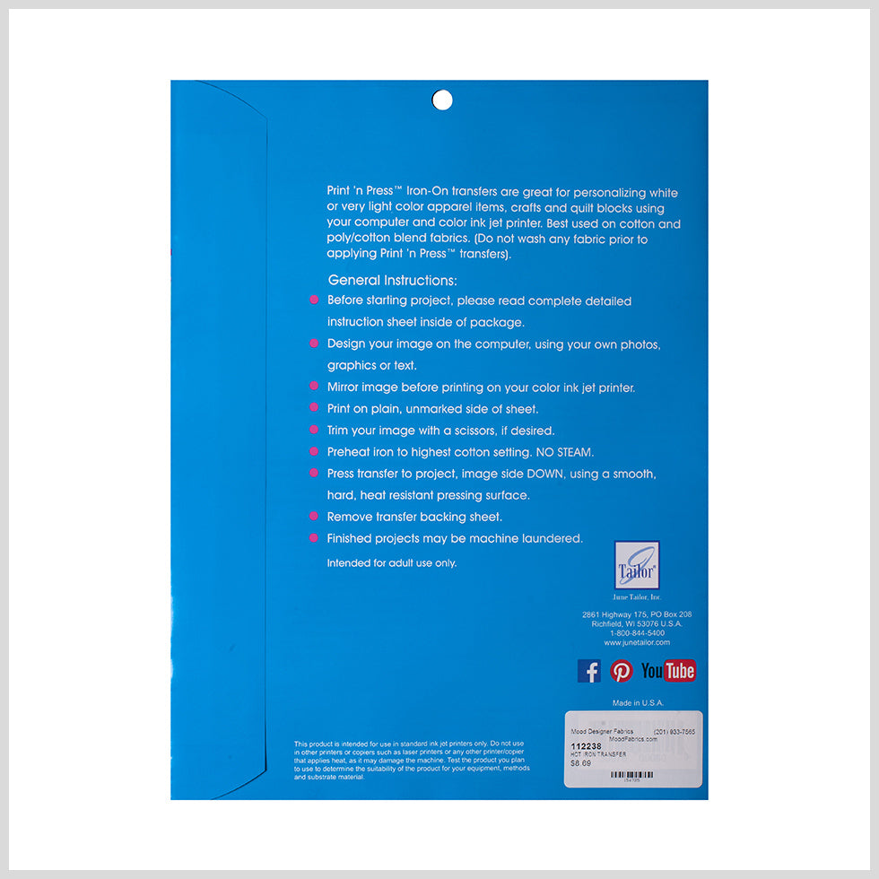 Print n' Press Iron-On Transfer Sheets Detail Print n' Press Iron-On Transfer Sheets Detail