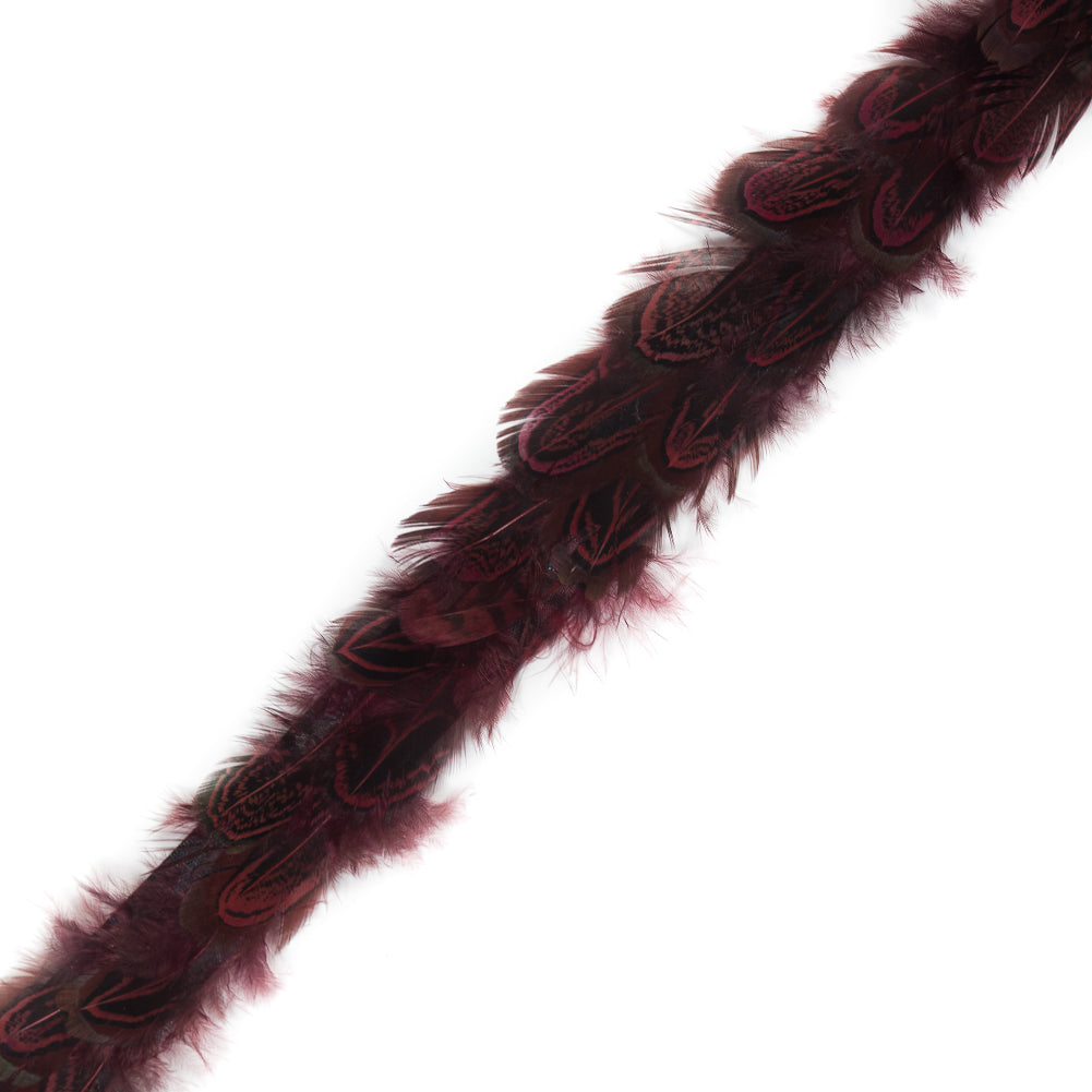 Red and Black Pheasant Feather Trim - 1 Red and Black Pheasant Feather Trim - 1