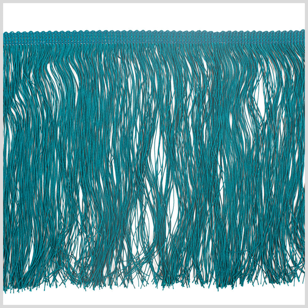 8" European Dark Teal Chainette Fringe Trim 8" European Dark Teal Chainette Fringe Trim