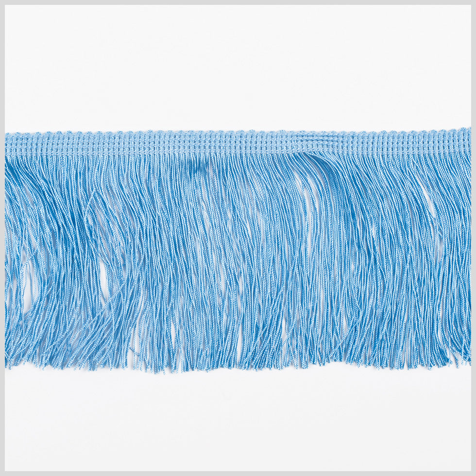 4 European Powdered Blue Chainette Fringe Trim 4 European Powdered Blue Chainette Fringe Trim
