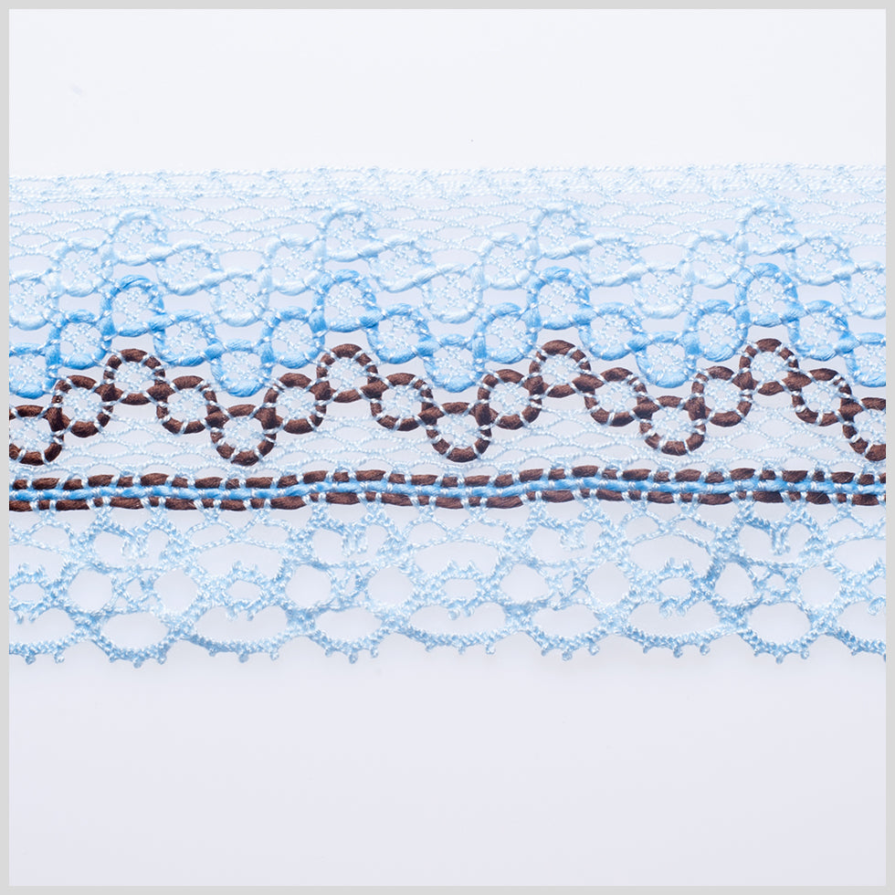 3 European Blue Crochet Trim 3 European Blue Crochet Trim