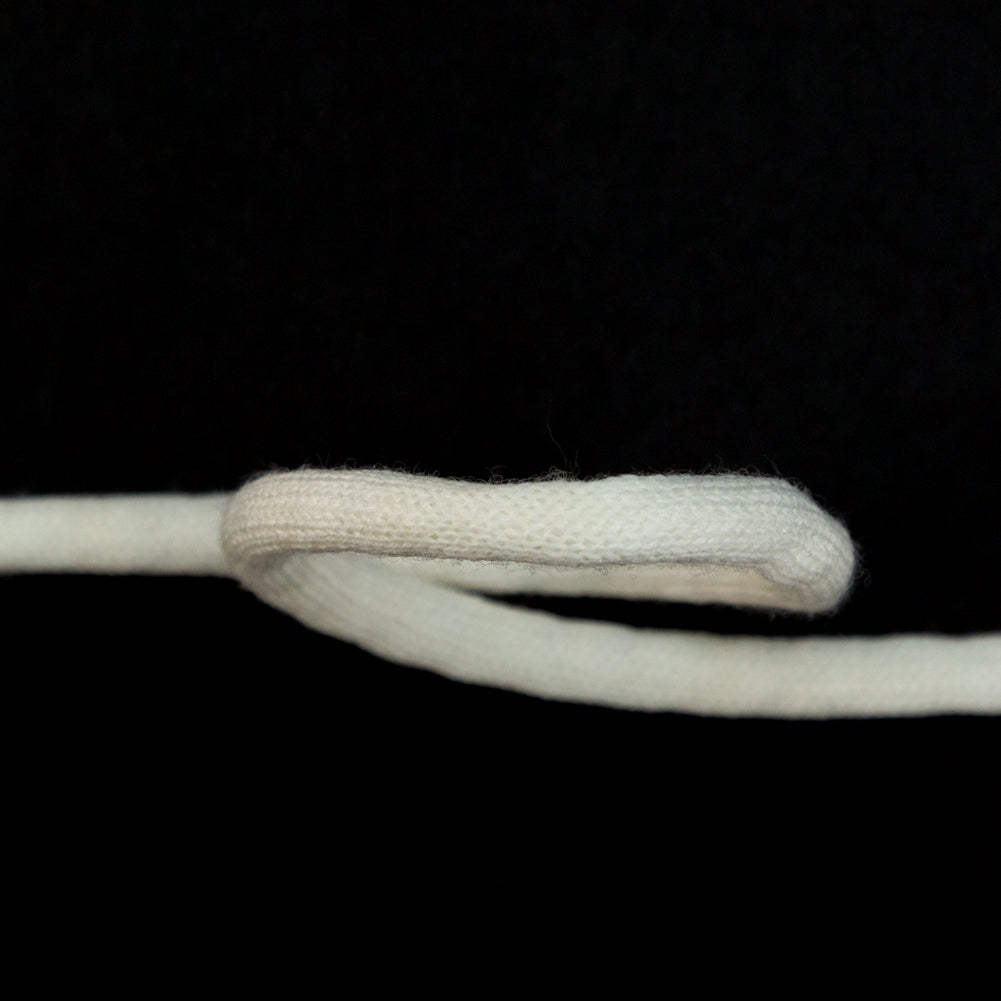 Italian White Wool Drawstring Trimming - 0.25 - Detail Italian White Wool Drawstring Trimming - 0.25 - Detail