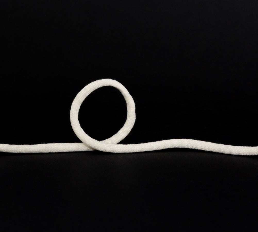 Italian White Wool Drawstring Trimming - 0.25 Italian White Wool Drawstring Trimming - 0.25
