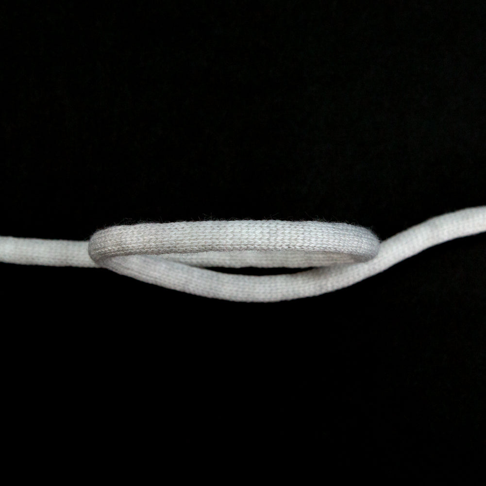Italian Light Gray Wool Drawstring Trimming - 0.25" Detail Italian Light Gray Wool Drawstring Trimming - 0.25" Detail