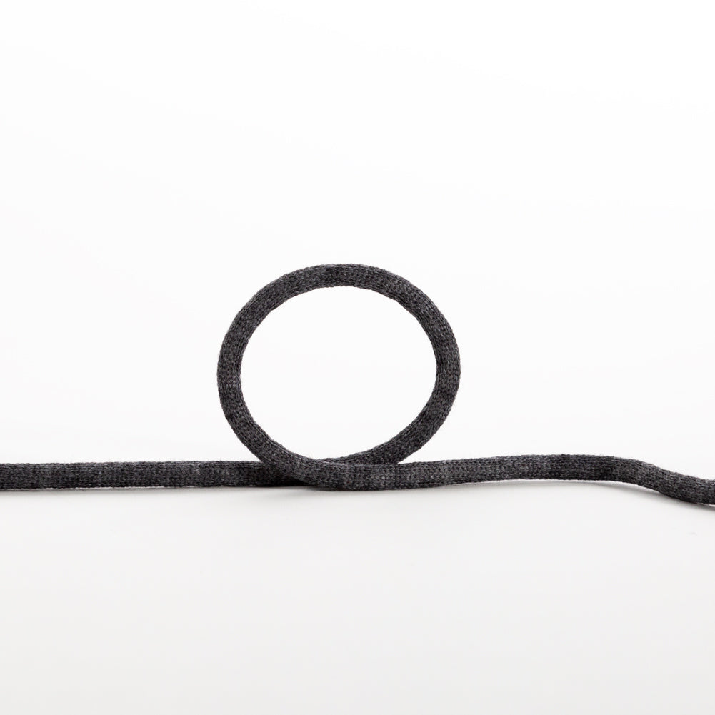 Italian Black Wool Drawstring Trimming - 0.25" Italian Black Wool Drawstring Trimming - 0.25"
