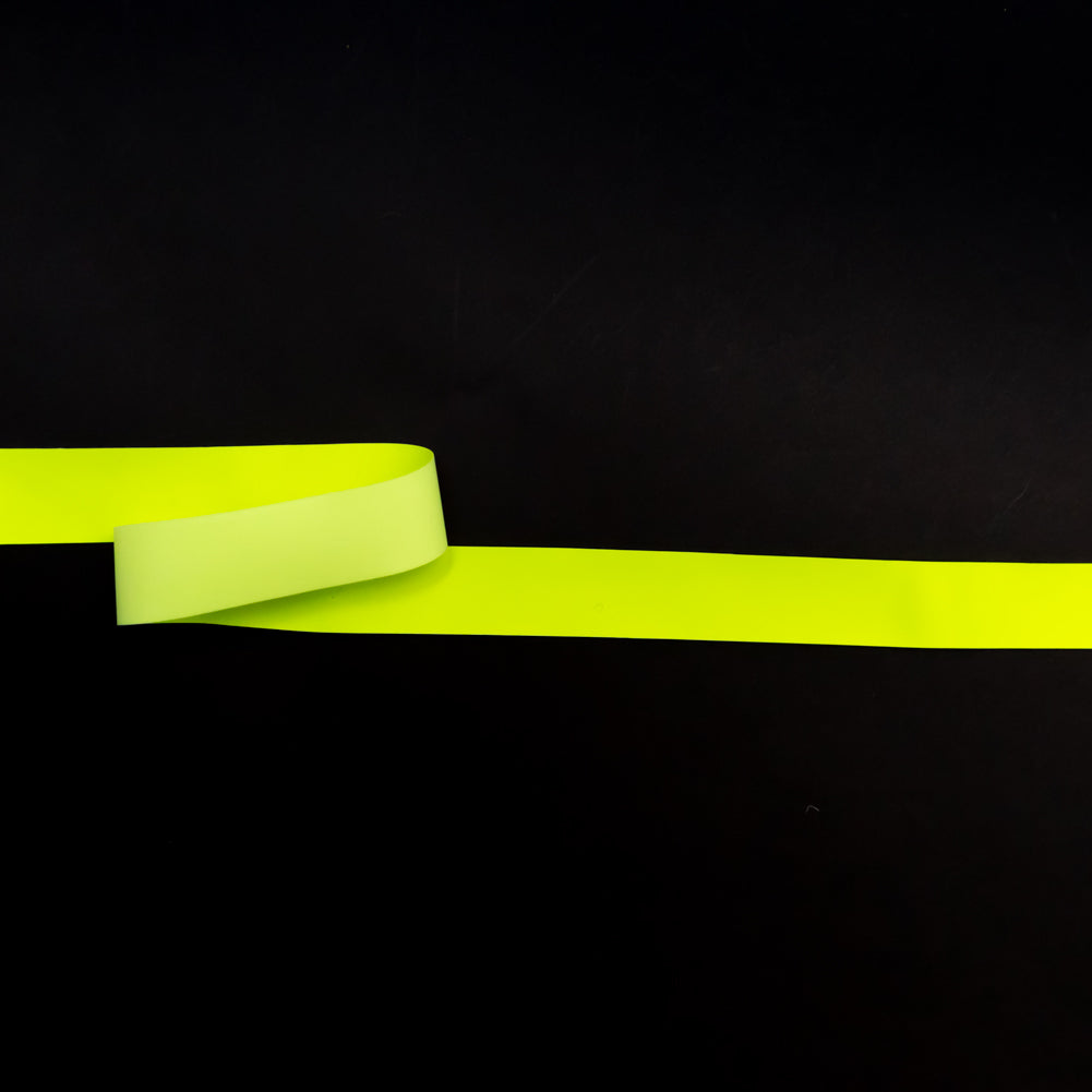 Italian Neon Yellow Reflective Ribbon - 0.875 Italian Neon Yellow Reflective Ribbon - 0.875