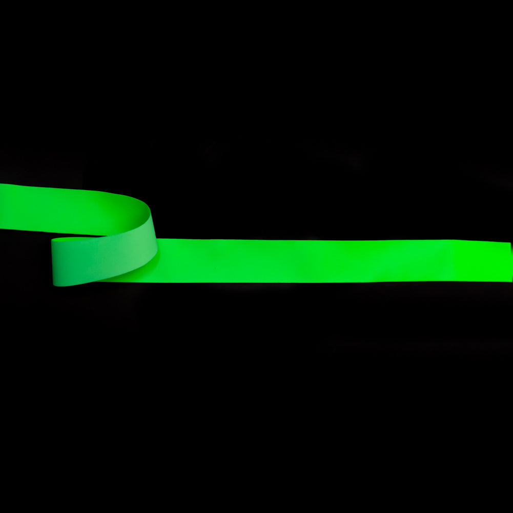 Italian Neon Green Reflective Ribbon - 0.875" Italian Neon Green Reflective Ribbon - 0.875"