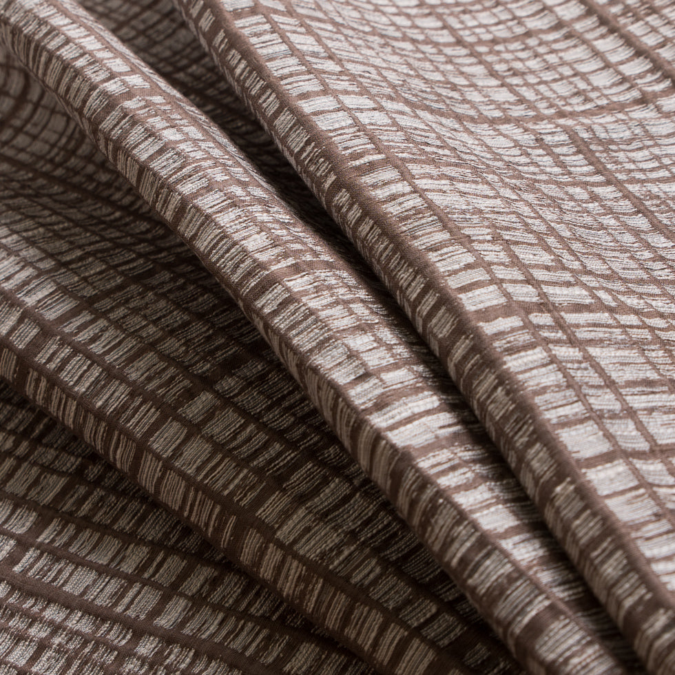 Mocha Textured Grid Blended Linen Woven Folded Mocha Textured Grid Blended Linen Woven Folded