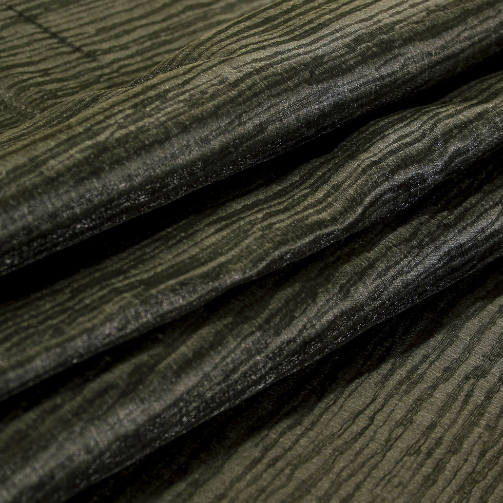 Dark Gray Organic Stripes Polyester-Cotton Woven - Folded Dark Gray Organic Stripes Polyester-Cotton Woven - Folded