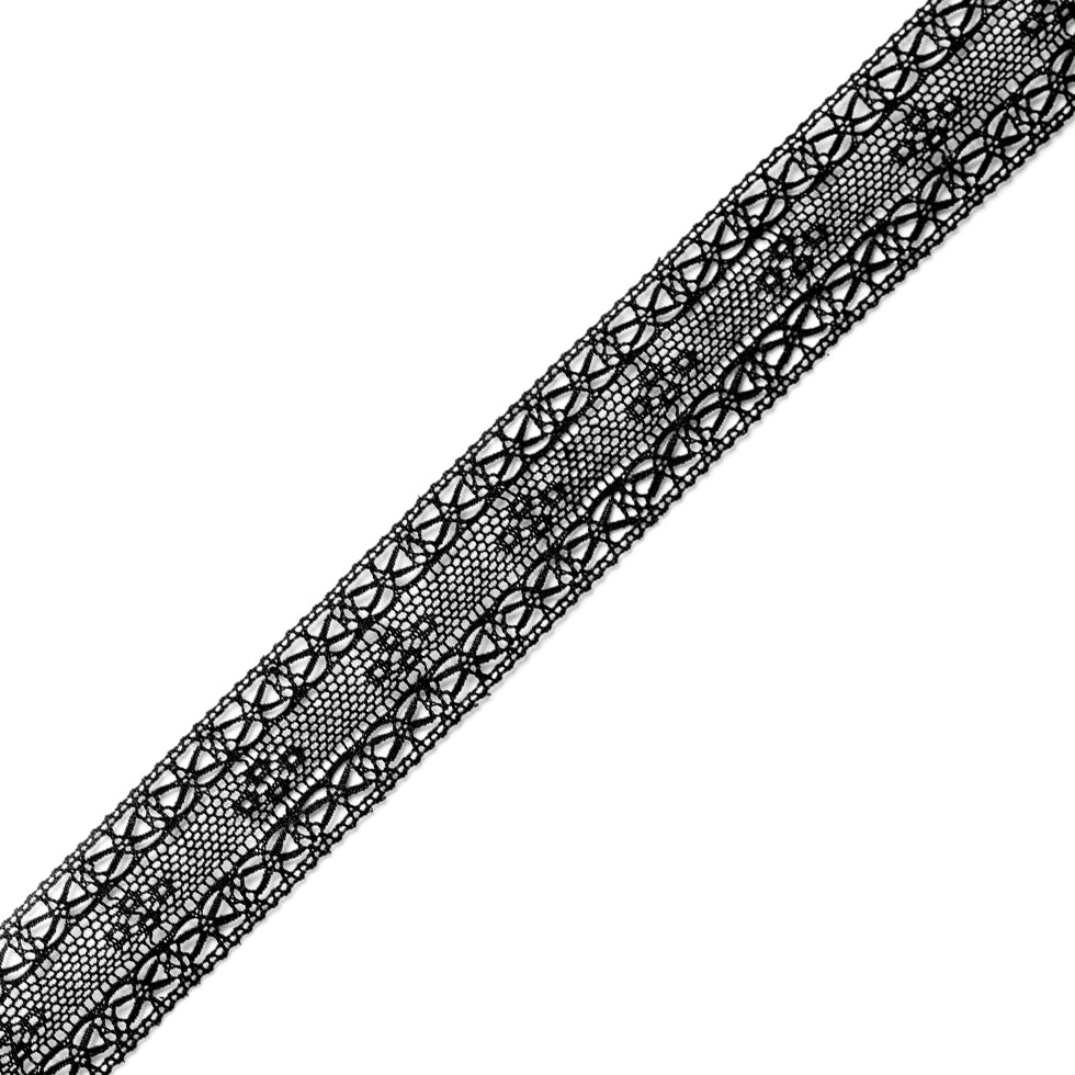 Black Cotton Crochet Lace Trim - 1 Black Cotton Crochet Lace Trim - 1