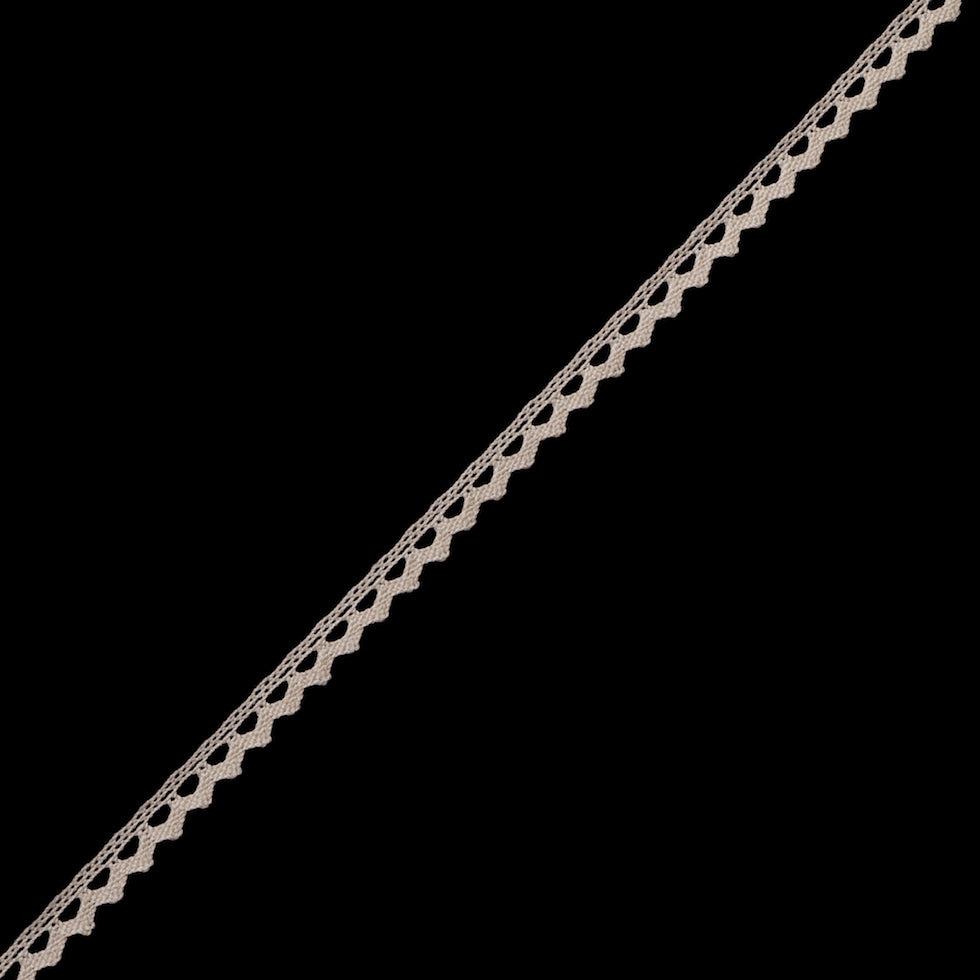 European Beige Cotton Lace Trimming with Triangular Edge - 3/8" European Beige Cotton Lace Trimming with Triangular Edge - 3/8"