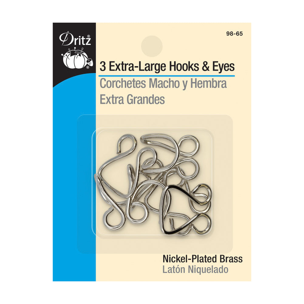 Dritz Extra-Large Hooks & Eyes - Nickel - 3 Sets Dritz Extra-Large Hooks & Eyes - Nickel - 3 Sets