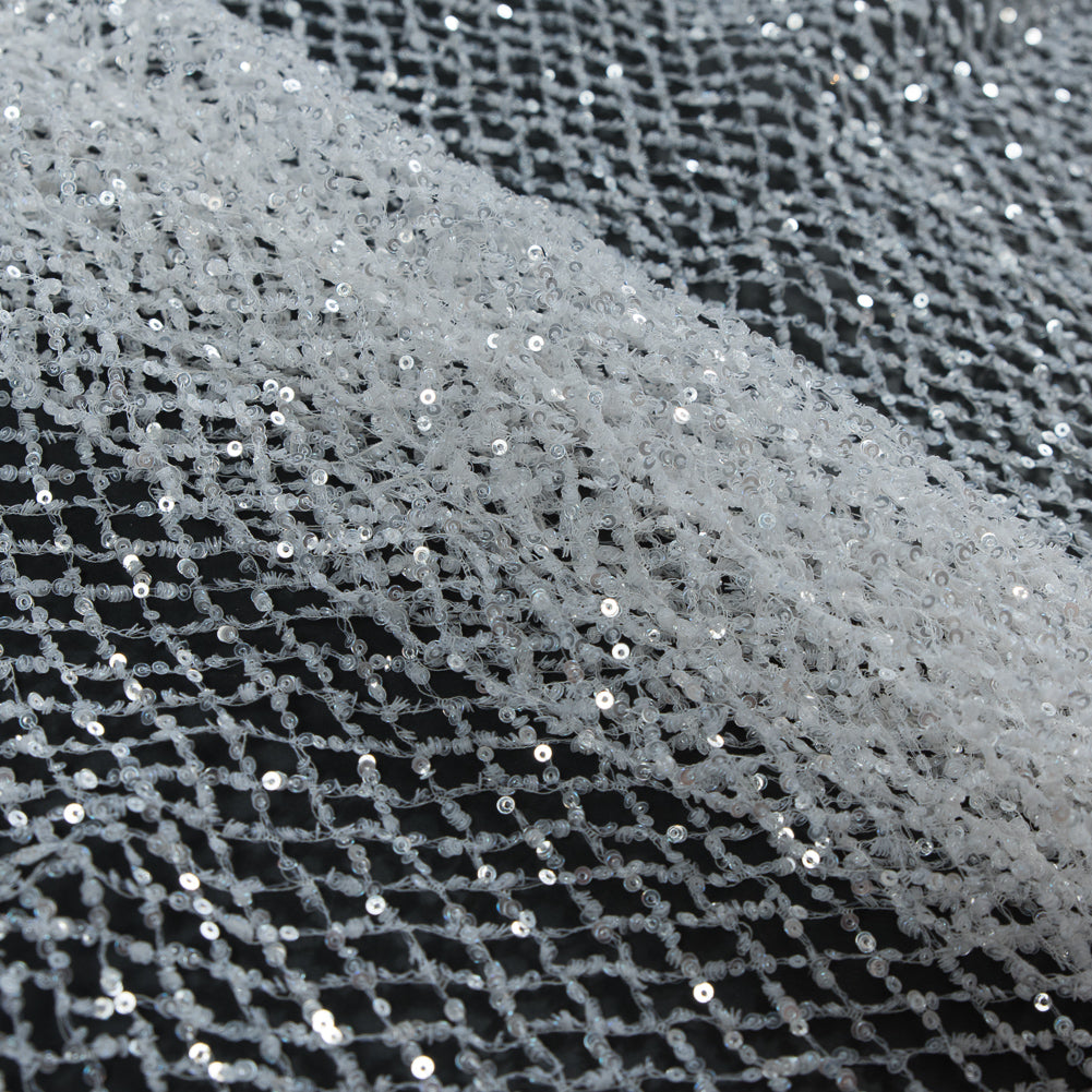 Fancy Sequined Netting - Off-White Detail Fancy Sequined Netting - Off-White Detail