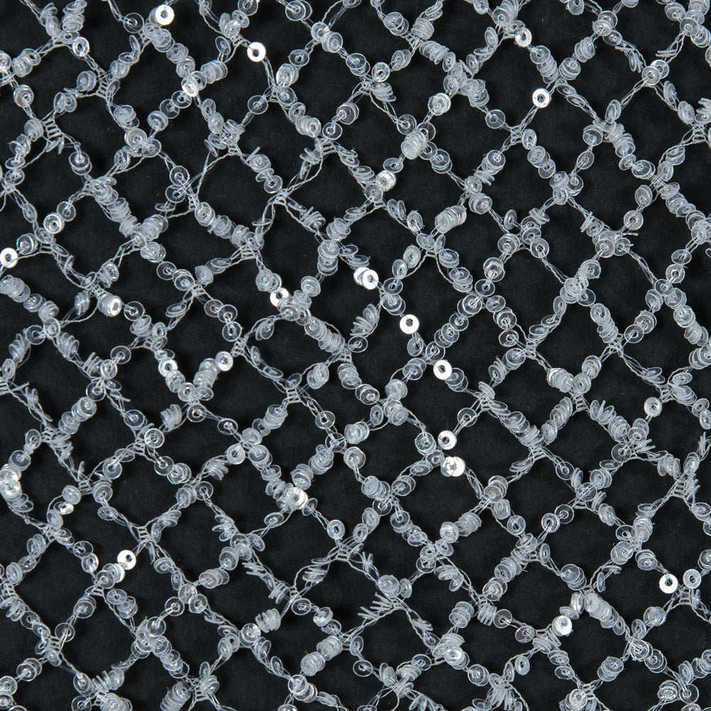 Fancy Sequined Netting - Off-White Full Fancy Sequined Netting - Off-White Full