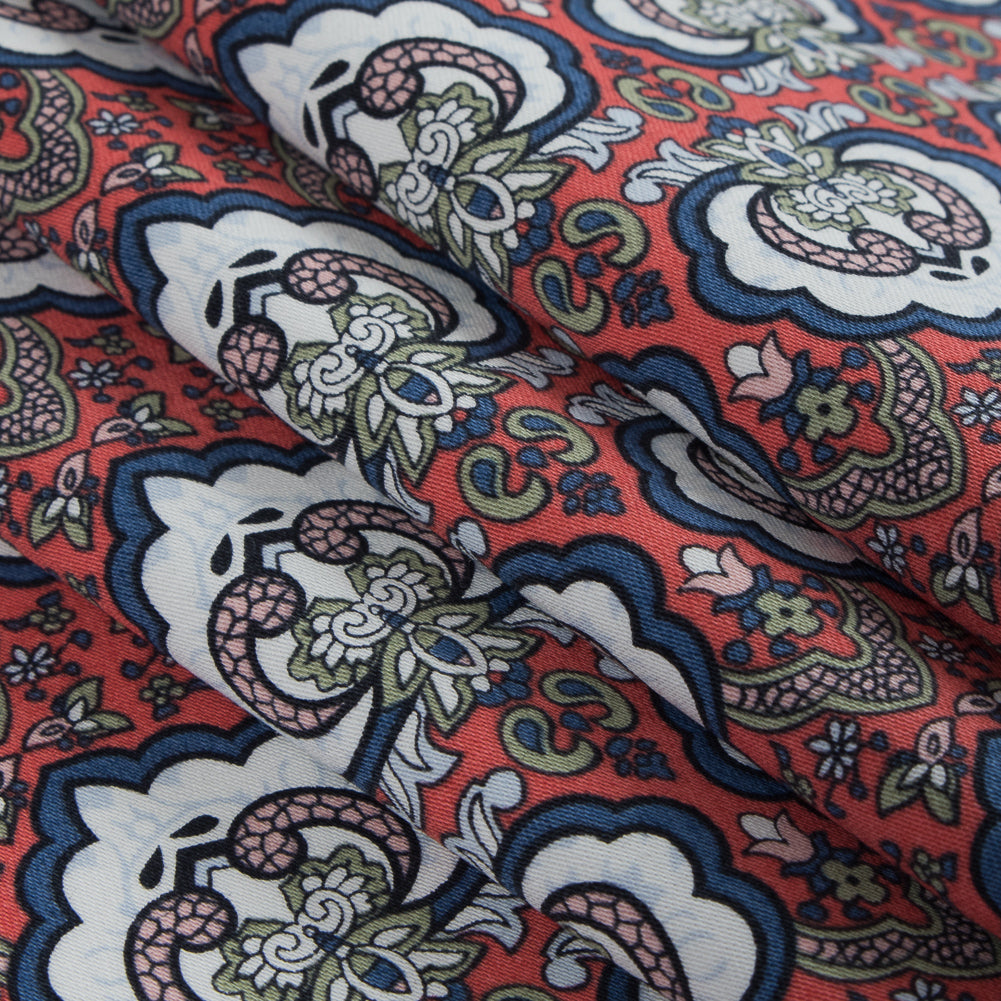 Emberglow/Blue/Green Printed Stretch Cotton Sateen Detail Emberglow/Blue/Green Printed Stretch Cotton Sateen Detail