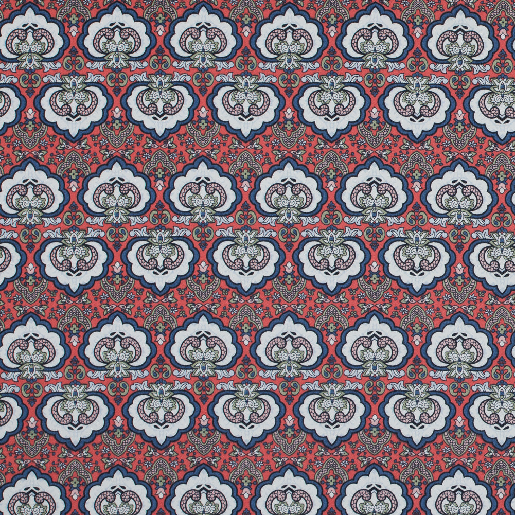 Emberglow/Blue/Green Printed Stretch Cotton Sateen Emberglow/Blue/Green Printed Stretch Cotton Sateen