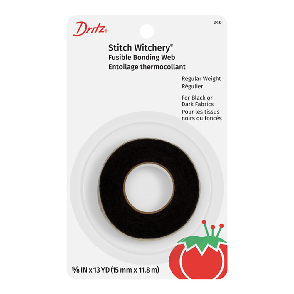 Dritz Stitch Witchery® Fusible Bonding Web - Black Regular Weight - 0.625" x 13yds Dritz Stitch Witchery® Fusible Bonding Web - Black Regular Weight - 0.625" x 13yds