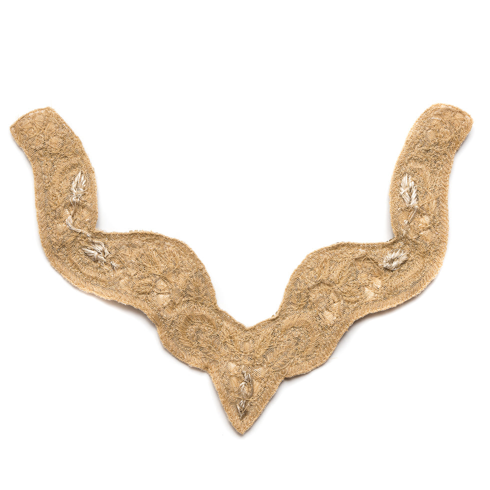 Gold Rhinestone Neck Applique - 9.5 - Detail Gold Rhinestone Neck Applique - 9.5 - Detail