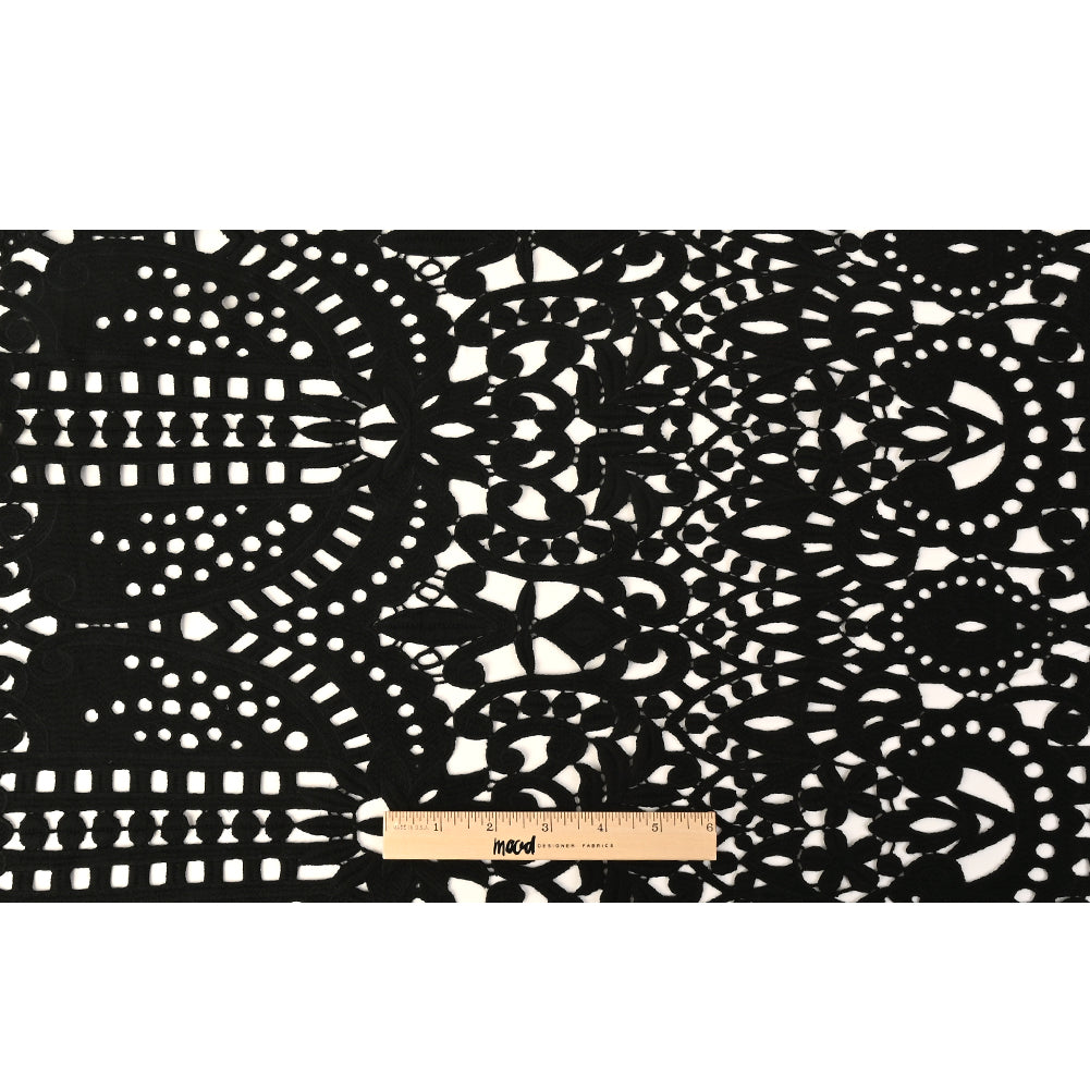 Black Novelty Guipure Lace - Folded Black Novelty Guipure Lace - Folded