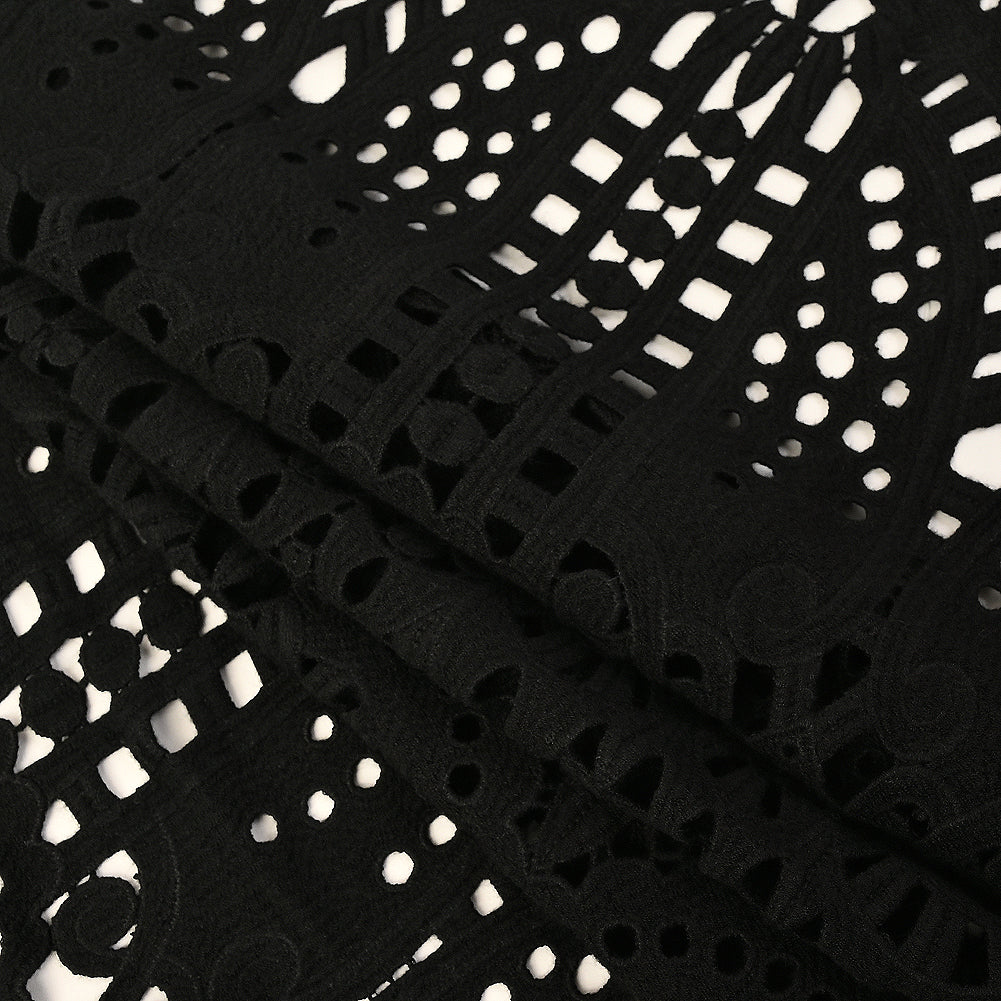 Black Novelty Guipure Lace - Detail Black Novelty Guipure Lace - Detail