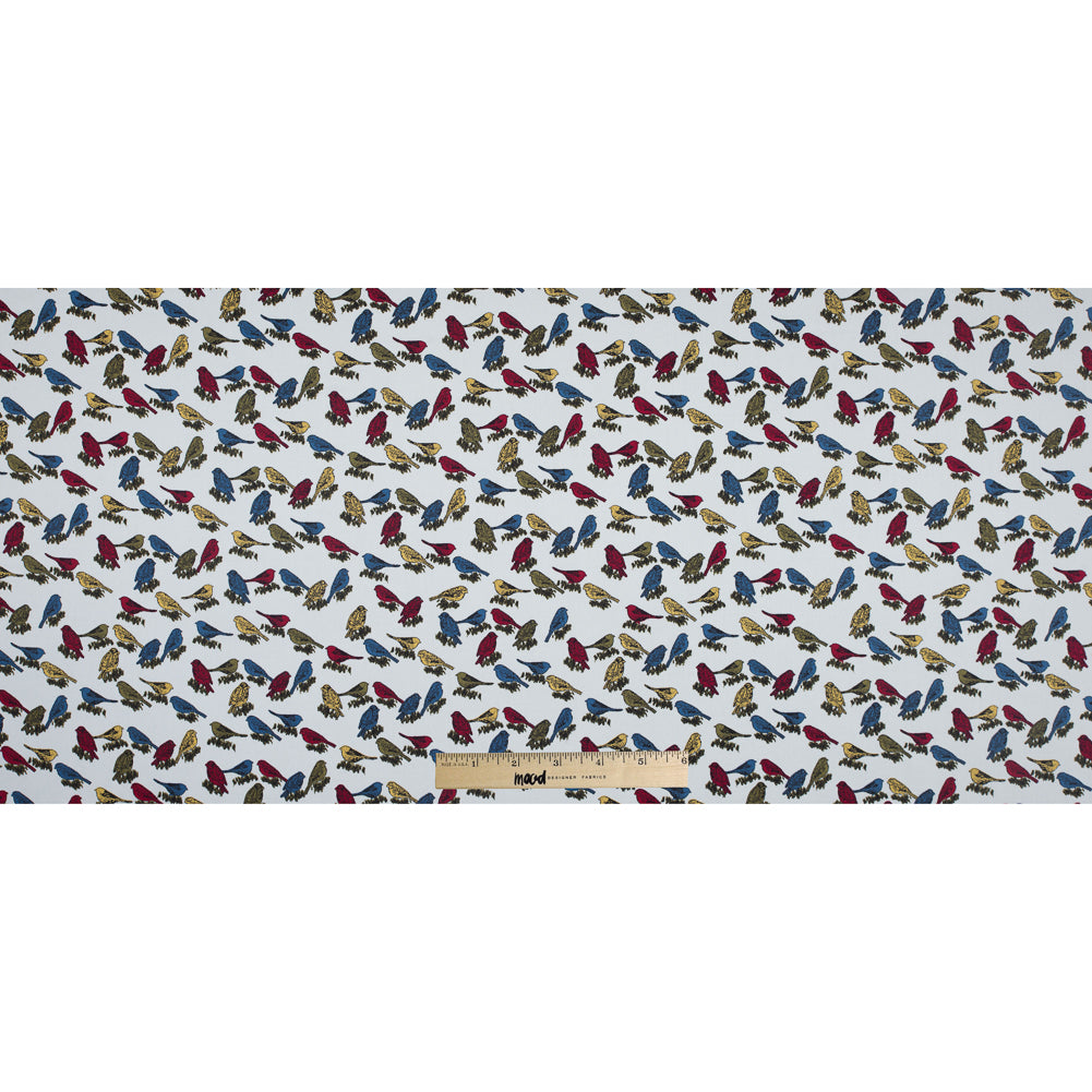 White Birds Printed on a Cotton Sateen Folded White Birds Printed on a Cotton Sateen Folded