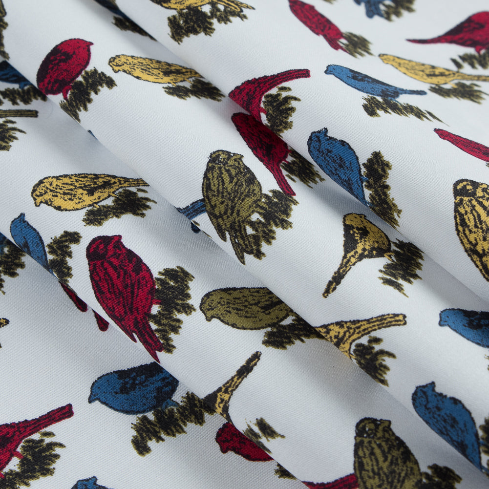 White Birds Printed on a Cotton Sateen Detail White Birds Printed on a Cotton Sateen Detail