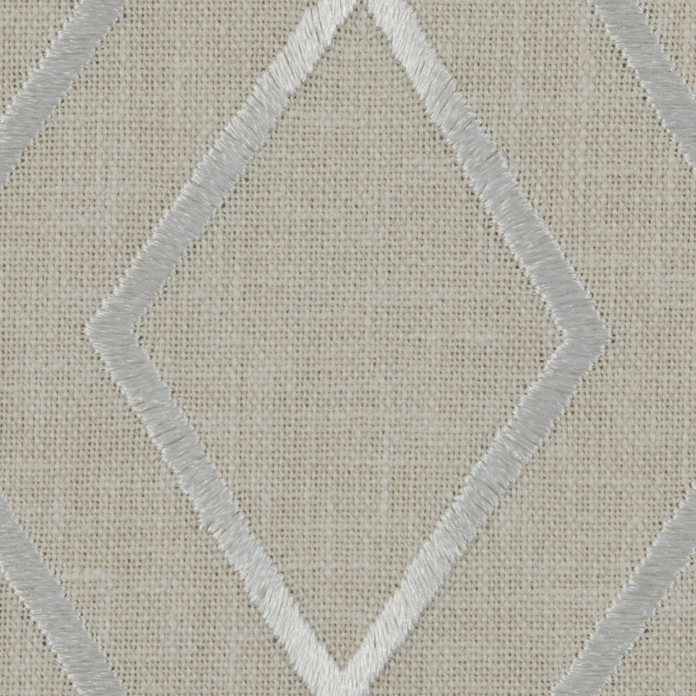 Parchment/Silver/Beige Geometric Embroidered Cotton Woven Detail Parchment/Silver/Beige Geometric Embroidered Cotton Woven Detail
