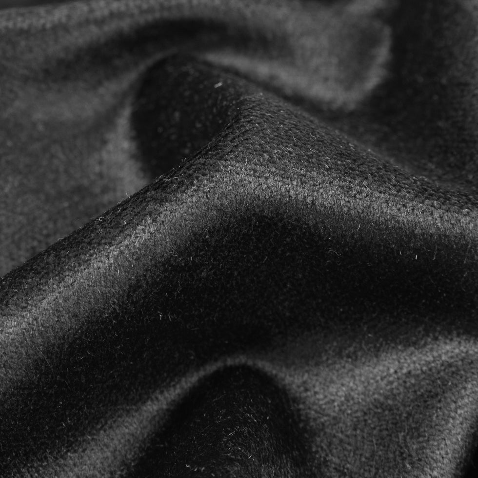 Black Cotton and Rayon Velveteen - Detail Black Cotton and Rayon Velveteen - Detail