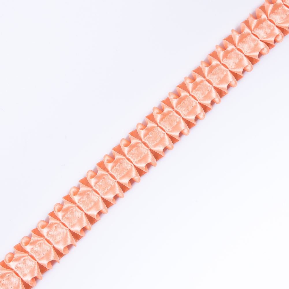 Italian Peach Box Pleated Trimming - 1" Italian Peach Box Pleated Trimming - 1"